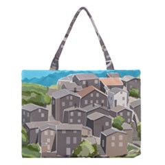 Village Place Portugal Landscape Medium Tote Bag by Pakrebo