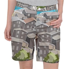 Village Place Portugal Landscape Pocket Shorts by Pakrebo