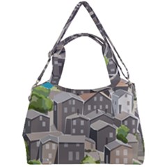 Village Place Portugal Landscape Double Compartment Shoulder Bag by Pakrebo