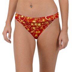 Pattern Valentine Heart Love Band Bikini Bottom