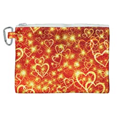 Pattern Valentine Heart Love Canvas Cosmetic Bag (xl)