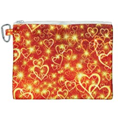 Pattern Valentine Heart Love Canvas Cosmetic Bag (xxl) by Mariart