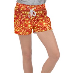 Pattern Valentine Heart Love Women s Velour Lounge Shorts