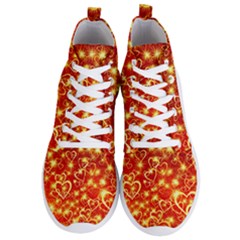 Pattern Valentine Heart Love Men s Lightweight High Top Sneakers by Mariart