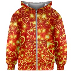 Pattern Valentine Heart Love Kids  Zipper Hoodie Without Drawstring