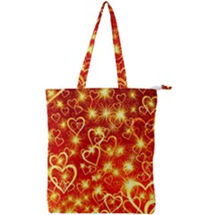 Pattern Valentine Heart Love Double Zip Up Tote Bag by Mariart