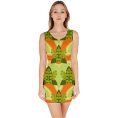 Texture Plant Herbs Herb Green Bodycon Dress by Pakrebo