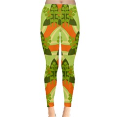 Texture Plant Herbs Herb Green Leggings  by Pakrebo