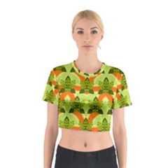 Texture Plant Herbs Herb Green Cotton Crop Top by Pakrebo