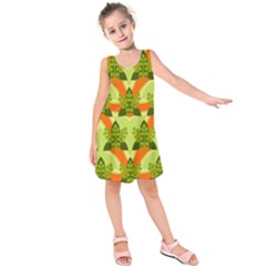 Texture Plant Herbs Herb Green Kids  Sleeveless Dress by Pakrebo