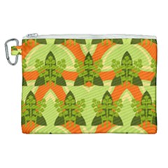 Texture Plant Herbs Herb Green Canvas Cosmetic Bag (xl)