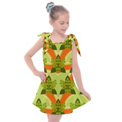 Texture Plant Herbs Herb Green Kids  Tie Up Tunic Dress by Pakrebo