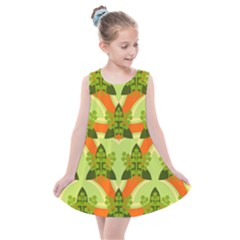 Texture Plant Herbs Herb Green Kids  Summer Dress by Pakrebo