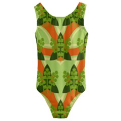 Texture Plant Herbs Herb Green Kids  Cut-out Back One Piece Swimsuit