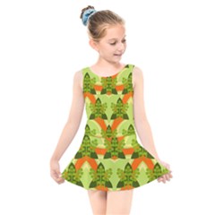 Texture Plant Herbs Herb Green Kids  Skater Dress Swimsuit