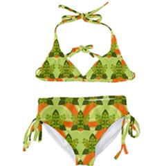 Texture Plant Herbs Herb Green Kids  Classic Bikini Set