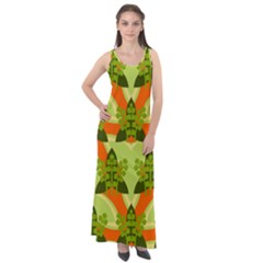 Texture Plant Herbs Herb Green Sleeveless Velour Maxi Dress