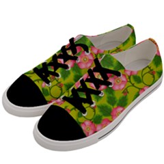 Roses Flowers Pattern Bud Pink Men s Low Top Canvas Sneakers by Pakrebo