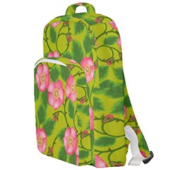 Roses Flowers Pattern Bud Pink Double Compartment Backpack by Pakrebo