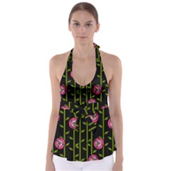 Rose Abstract Rose Garden Babydoll Tankini Top by Pakrebo