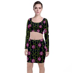 Rose Abstract Rose Garden Top And Skirt Sets