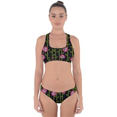 Rose Abstract Rose Garden Cross Back Hipster Bikini Set by Pakrebo