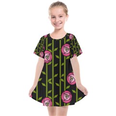 Rose Abstract Rose Garden Kids  Smock Dress by Pakrebo