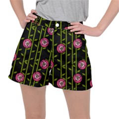 Rose Abstract Rose Garden Stretch Ripstop Shorts