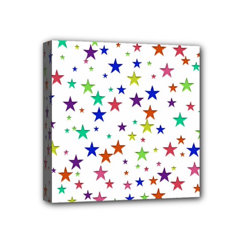 Star Random Background Scattered Mini Canvas 4  X 4  (stretched) by Pakrebo