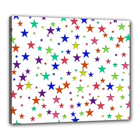 Star Random Background Scattered Canvas 24  X 20  (stretched) by Pakrebo