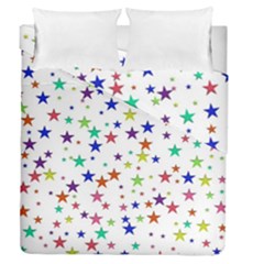 Star Random Background Scattered Duvet Cover Double Side (queen Size) by Pakrebo