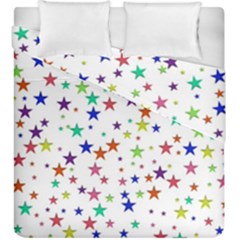 Star Random Background Scattered Duvet Cover Double Side (king Size) by Pakrebo