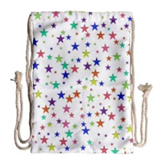 Star Random Background Scattered Drawstring Bag (large) by Pakrebo