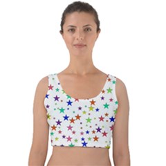 Star Random Background Scattered Velvet Crop Top