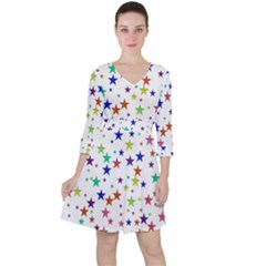 Star Random Background Scattered Ruffle Dress