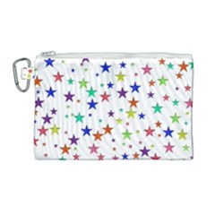 Star Random Background Scattered Canvas Cosmetic Bag (large)