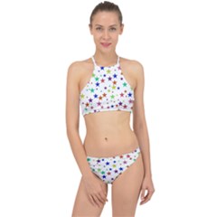 Star Random Background Scattered Racer Front Bikini Set