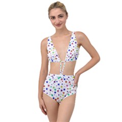 Star Random Background Scattered Tied Up Two Piece Swimsuit