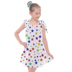 Star Random Background Scattered Kids  Tie Up Tunic Dress