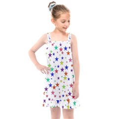 Star Random Background Scattered Kids  Overall Dress