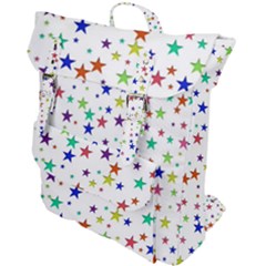 Star Random Background Scattered Buckle Up Backpack by Pakrebo