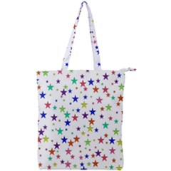 Star Random Background Scattered Double Zip Up Tote Bag