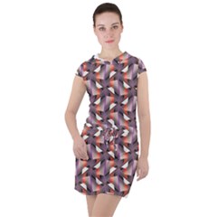 Pattern Abstract Fabric Wallpaper Drawstring Hooded Dress