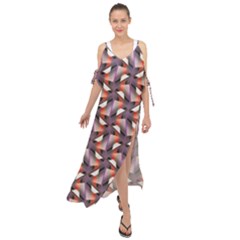 Pattern Abstract Fabric Wallpaper Maxi Chiffon Cover Up Dress