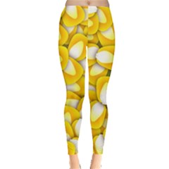 Pattern Background Corn Kernels Leggings  by Pakrebo