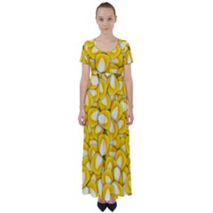 Pattern Background Corn Kernels High Waist Short Sleeve Maxi Dress