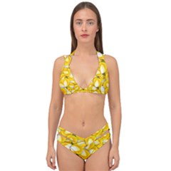 Pattern Background Corn Kernels Double Strap Halter Bikini Set