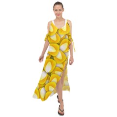 Pattern Background Corn Kernels Maxi Chiffon Cover Up Dress