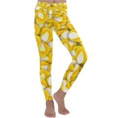 Pattern Background Corn Kernels Kids  Lightweight Velour Classic Yoga Leggings