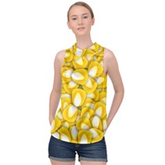 Pattern Background Corn Kernels High Neck Satin Top